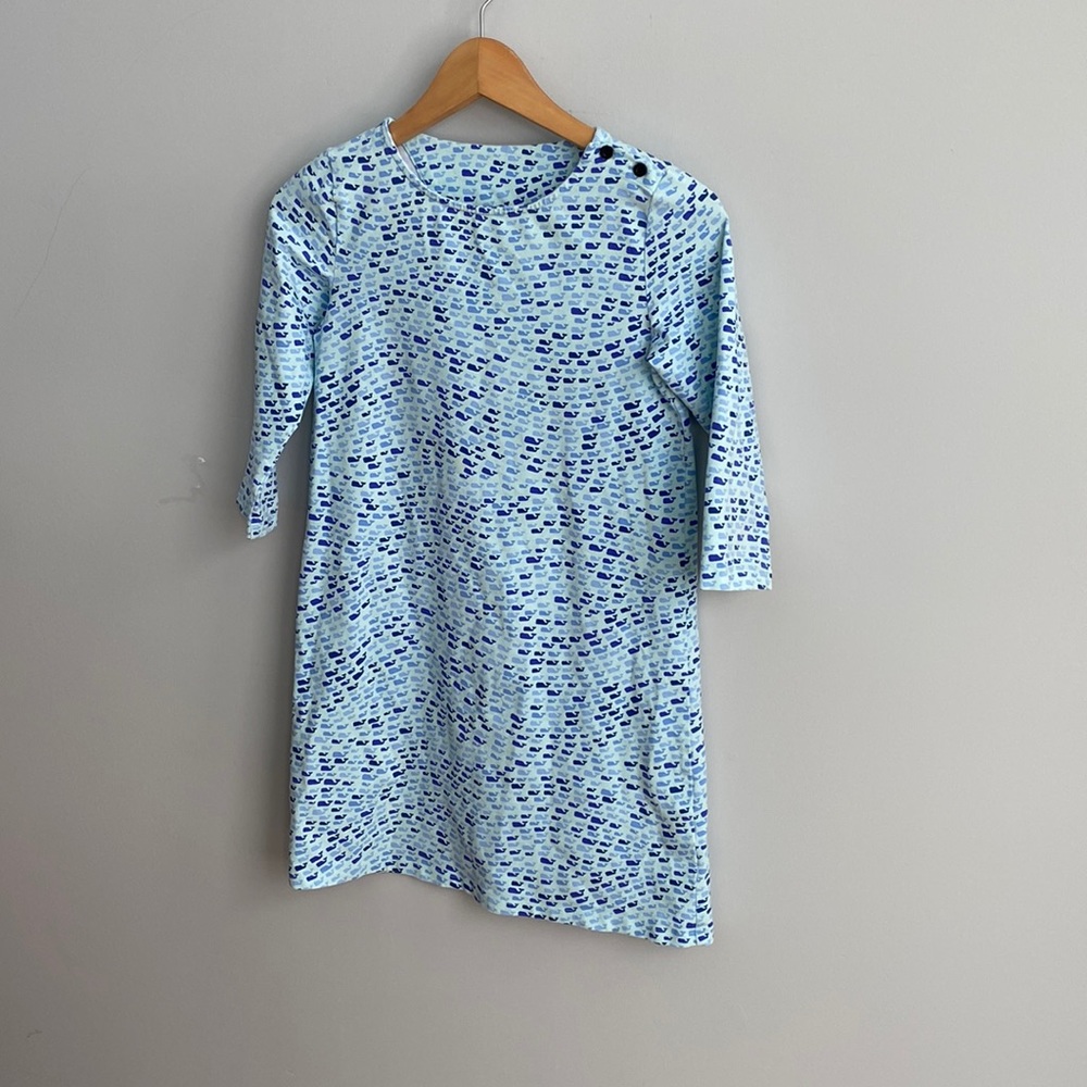 Girls vineyard vines whale print dress size L /14